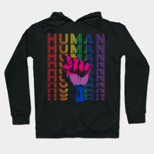 Pride LGBT Strong Hand Bisexual Human Gay Rainbow Gift Hoodie